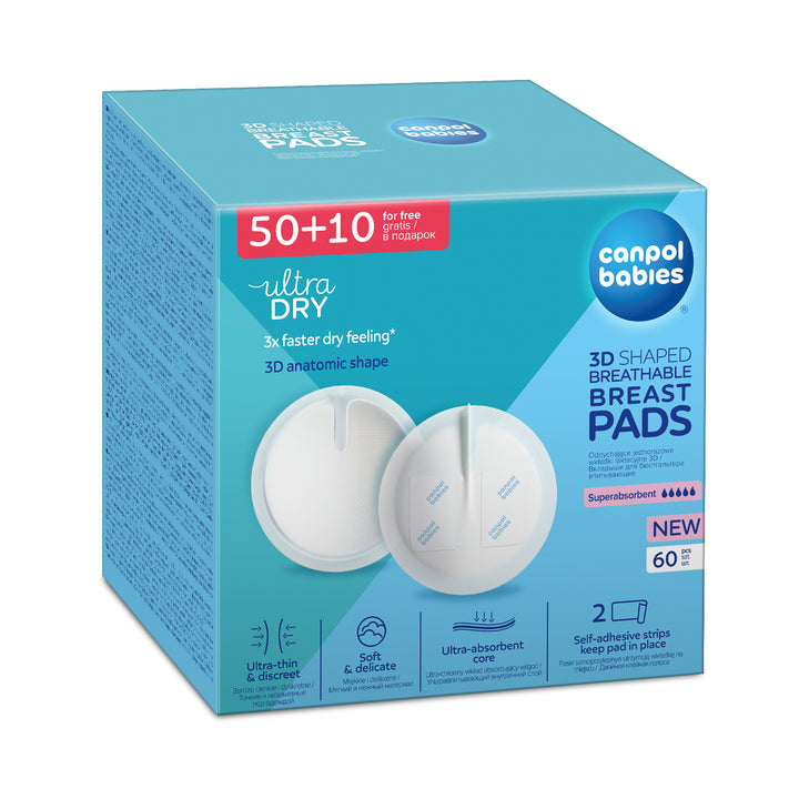 Canpol babies 3D Shaped Breathable Disposable Breast Pads 60 pcs
