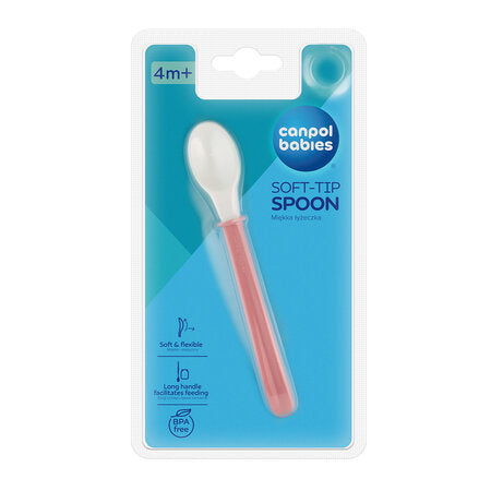 Canpol babies Flexible Spoon with a Long Handle pink
