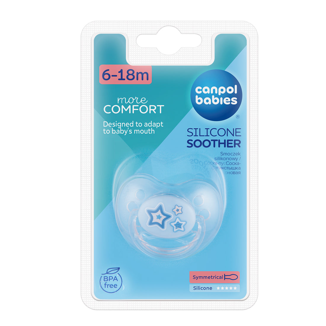 Canpol babies Silicone Symmetric Soother 6-18m NEWBORN BABY blue