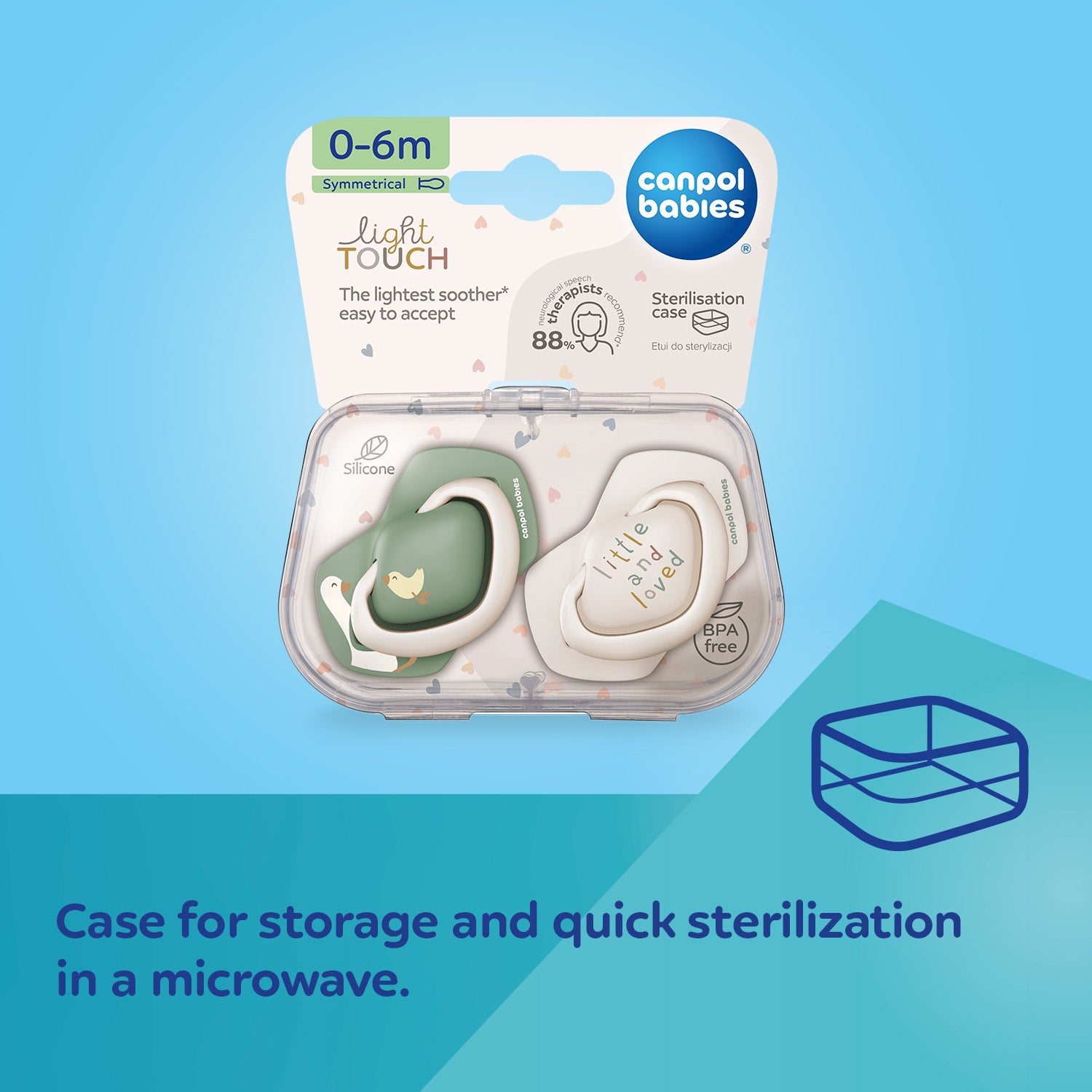 Canpol babies Silicone Soother Light touch 18m+ Symmetrical GOOSE 2 pcs