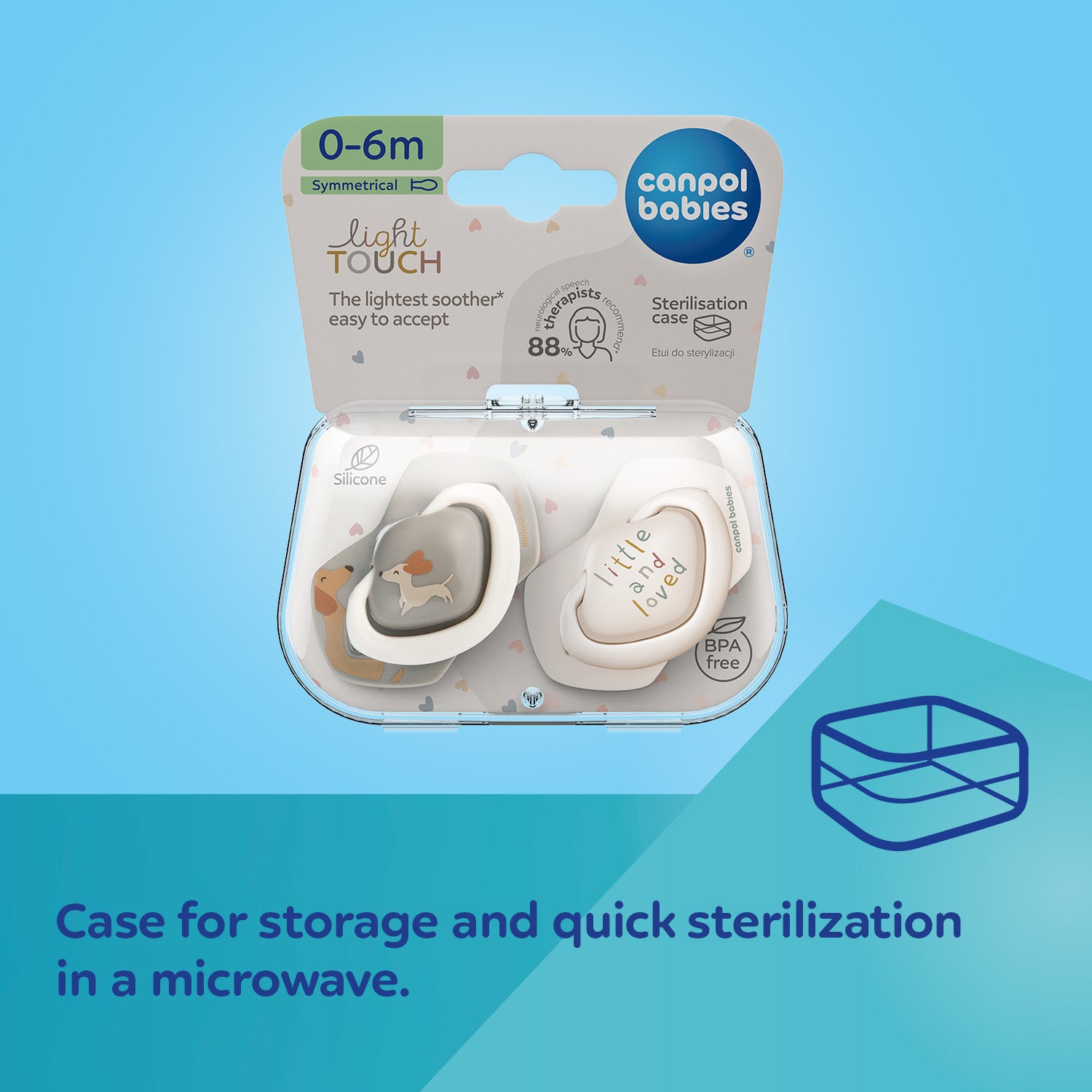 Canpol babies Silicone Soother Light touch 0-6m Symmetrical DOGS 2 pcs