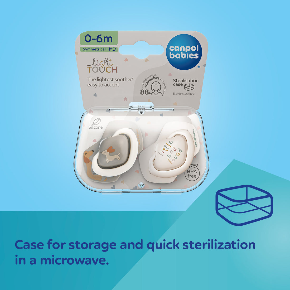 Canpol babies Silicone Soother Light touch 0-6m Symmetrical DOGS 2 pcs