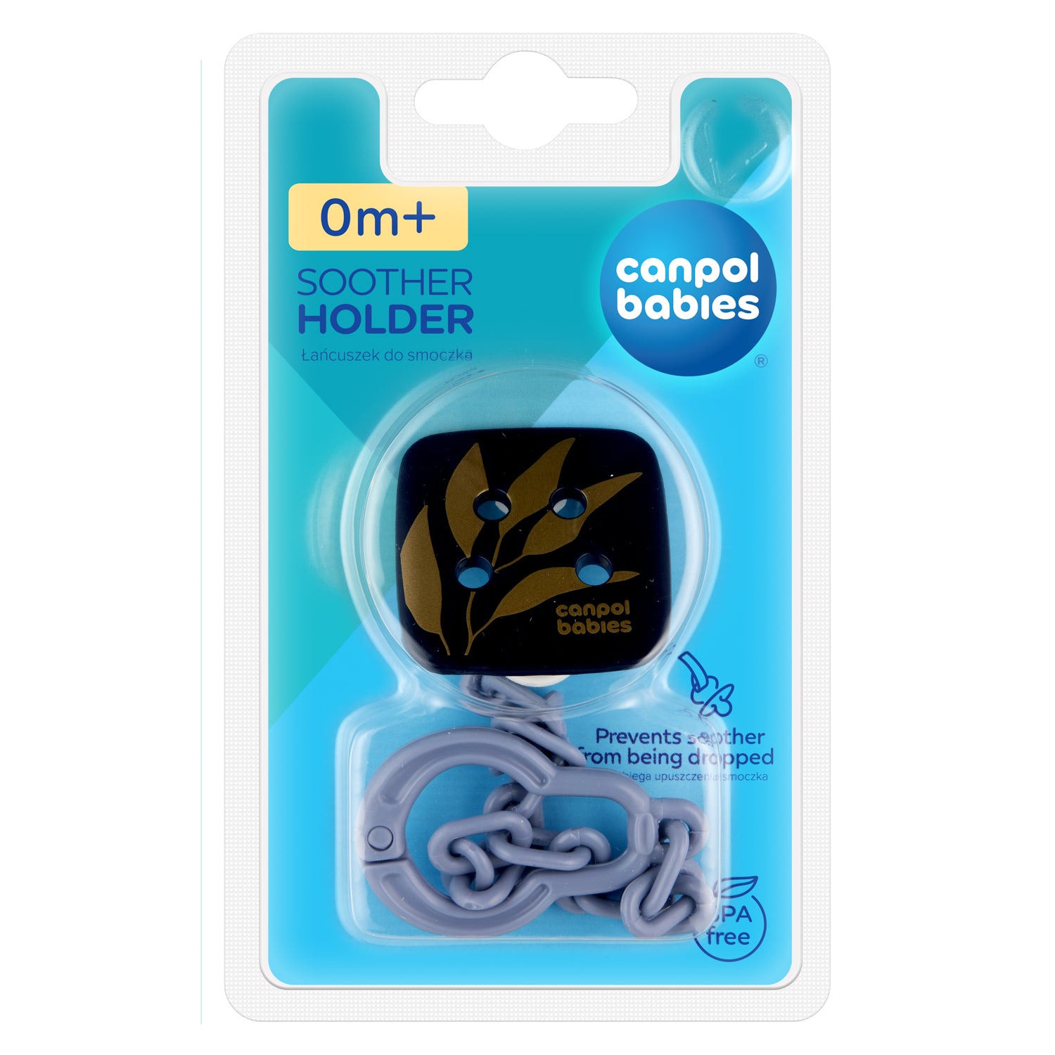Canpol babies Soother Holder GOLD blue