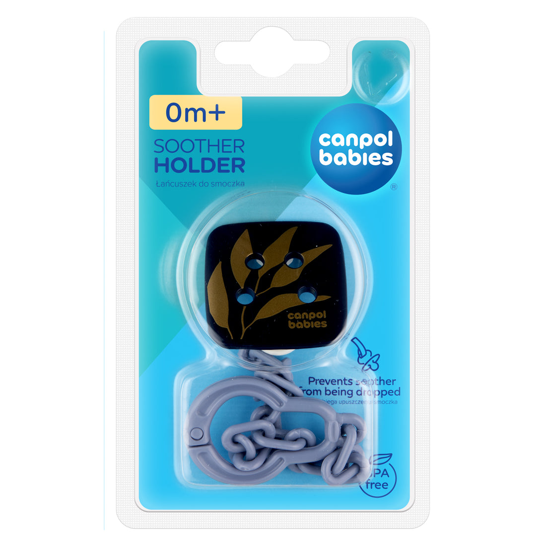 Canpol babies Soother Holder GOLD blue