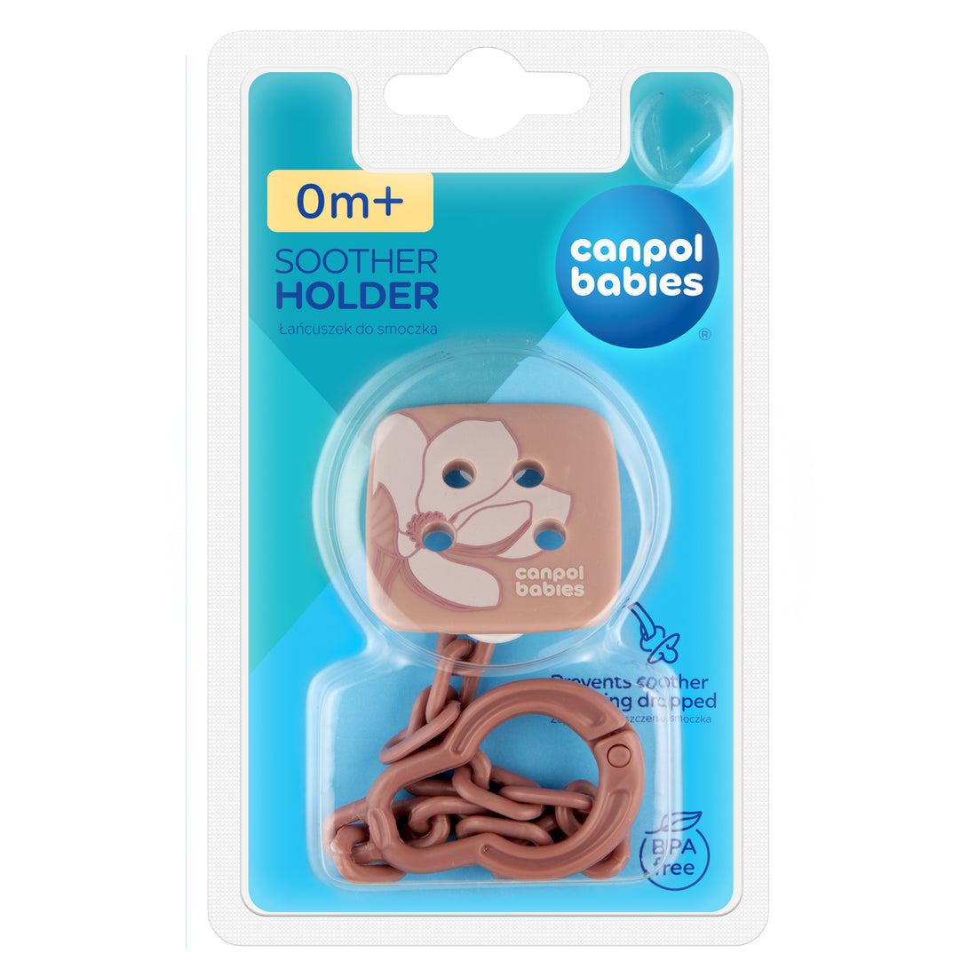 Canpol babies Soother Holder GOLD pink