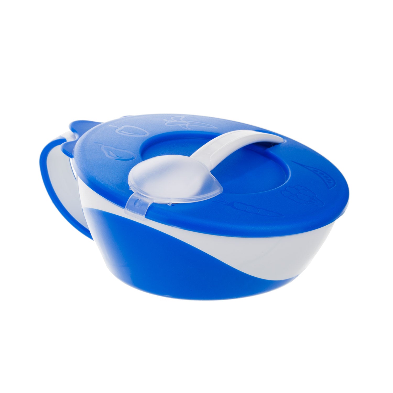 Canpol babies Bowl with Spoon and Lid 350ml LITTLE COW blue