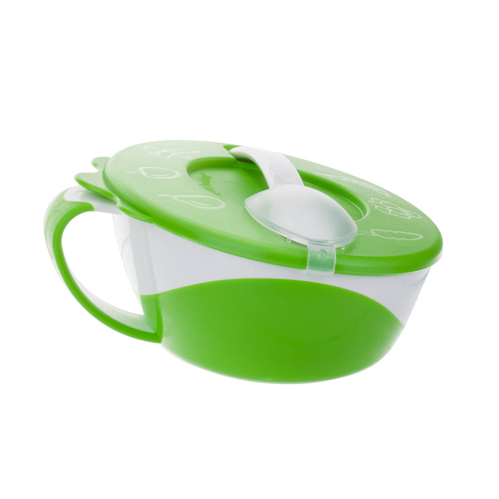 Canpol babies Bowl with Spoon and Lid 350ml LITTLE COW GREEN