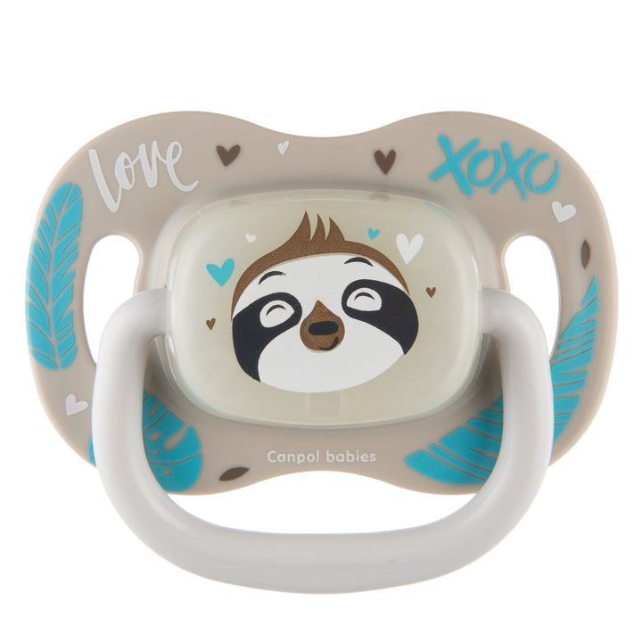 Canpol babies Silicone Symmetrical Soother 6-18m EXOTIC (sloth)