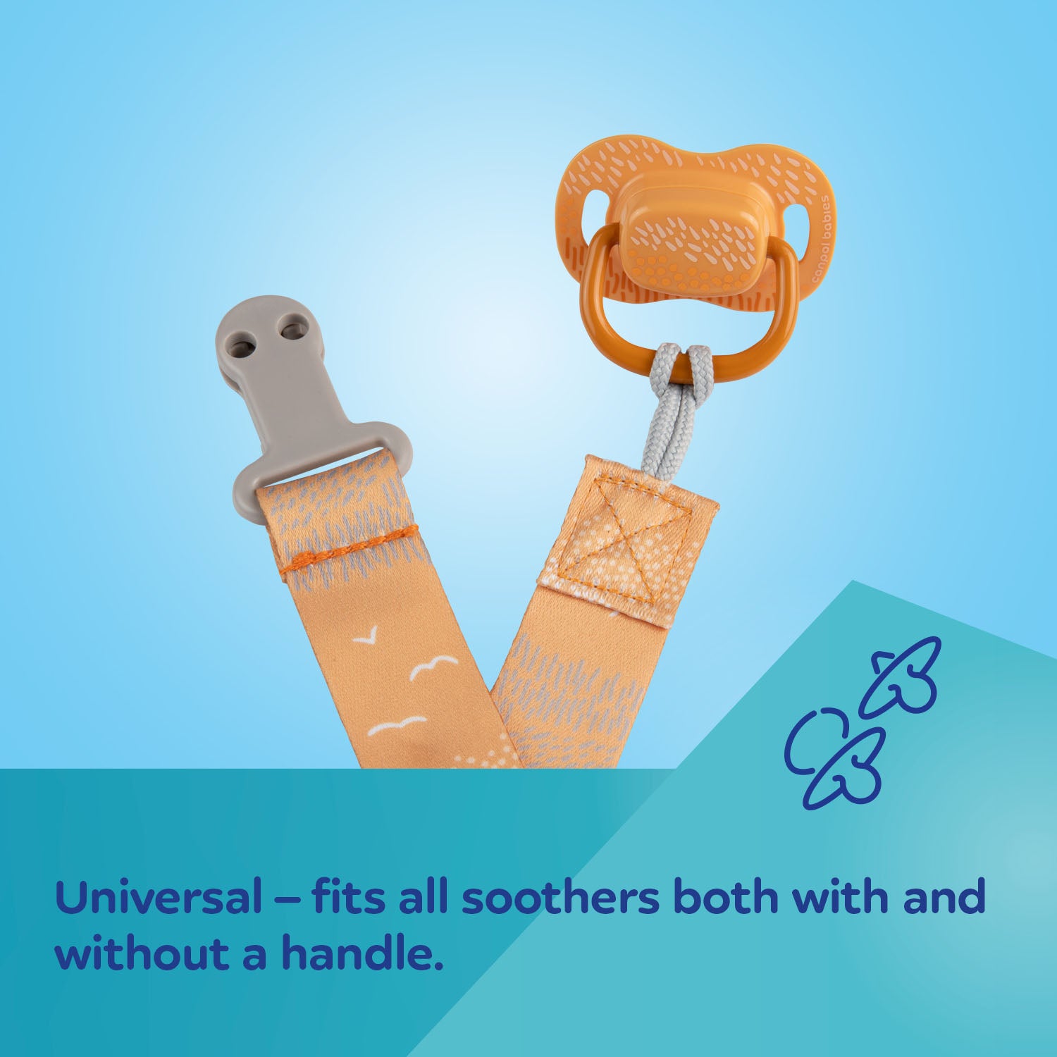 Canpol babies Soother Clip with Ribbon MOUNTAINS green