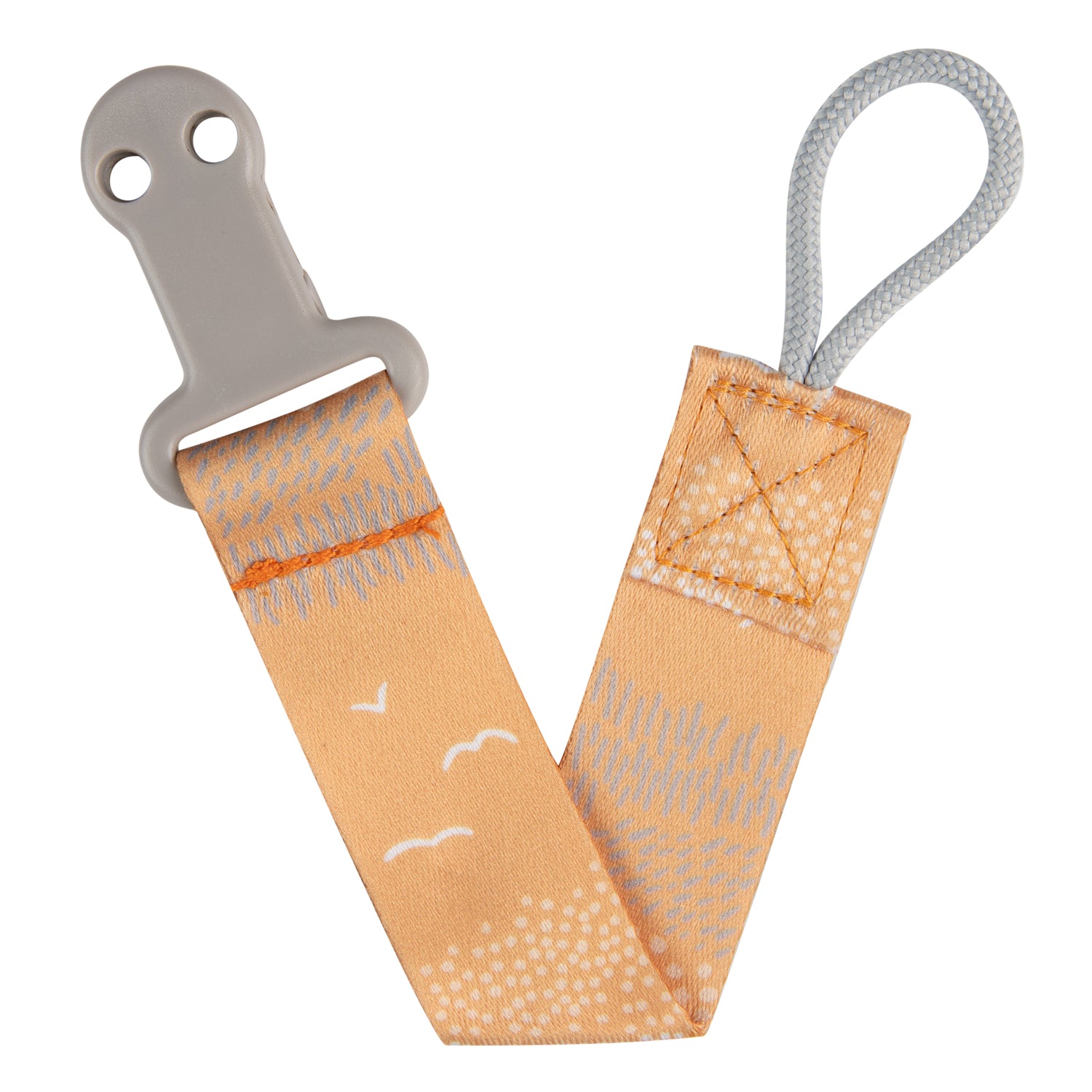 Canpol babies Soother Clip with Ribbon MOUNTAINS yellow