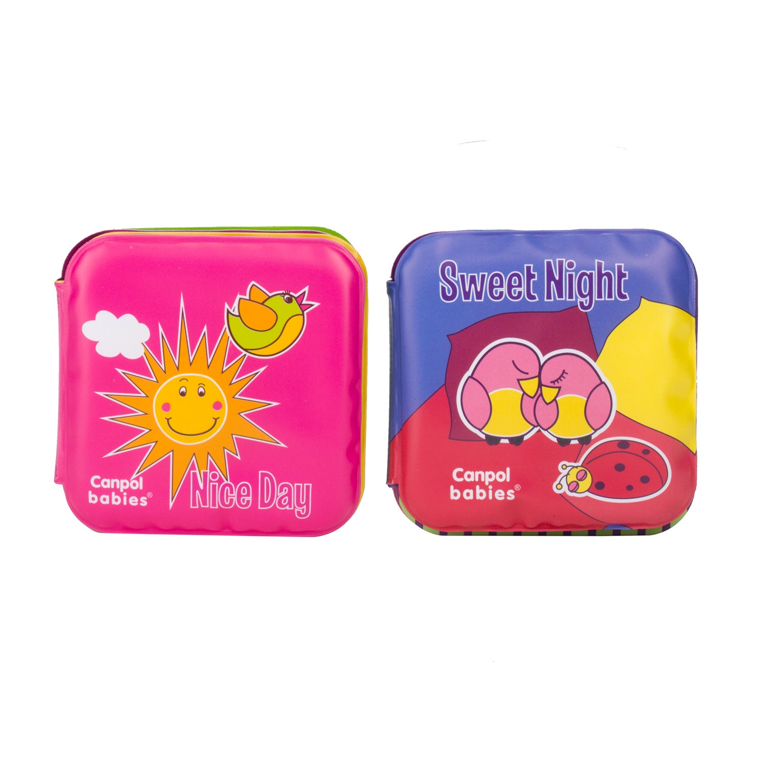 Canpol babies Soft Activity Book with Squeaker DAY&NIGHT (2 pcs)