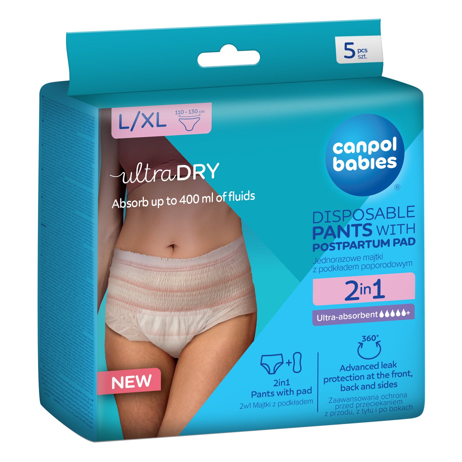 Canpol babies 2in1 Breathable Ultra-absorbent Disposable Postpartum Pants with Pad L/XL 5 pcs