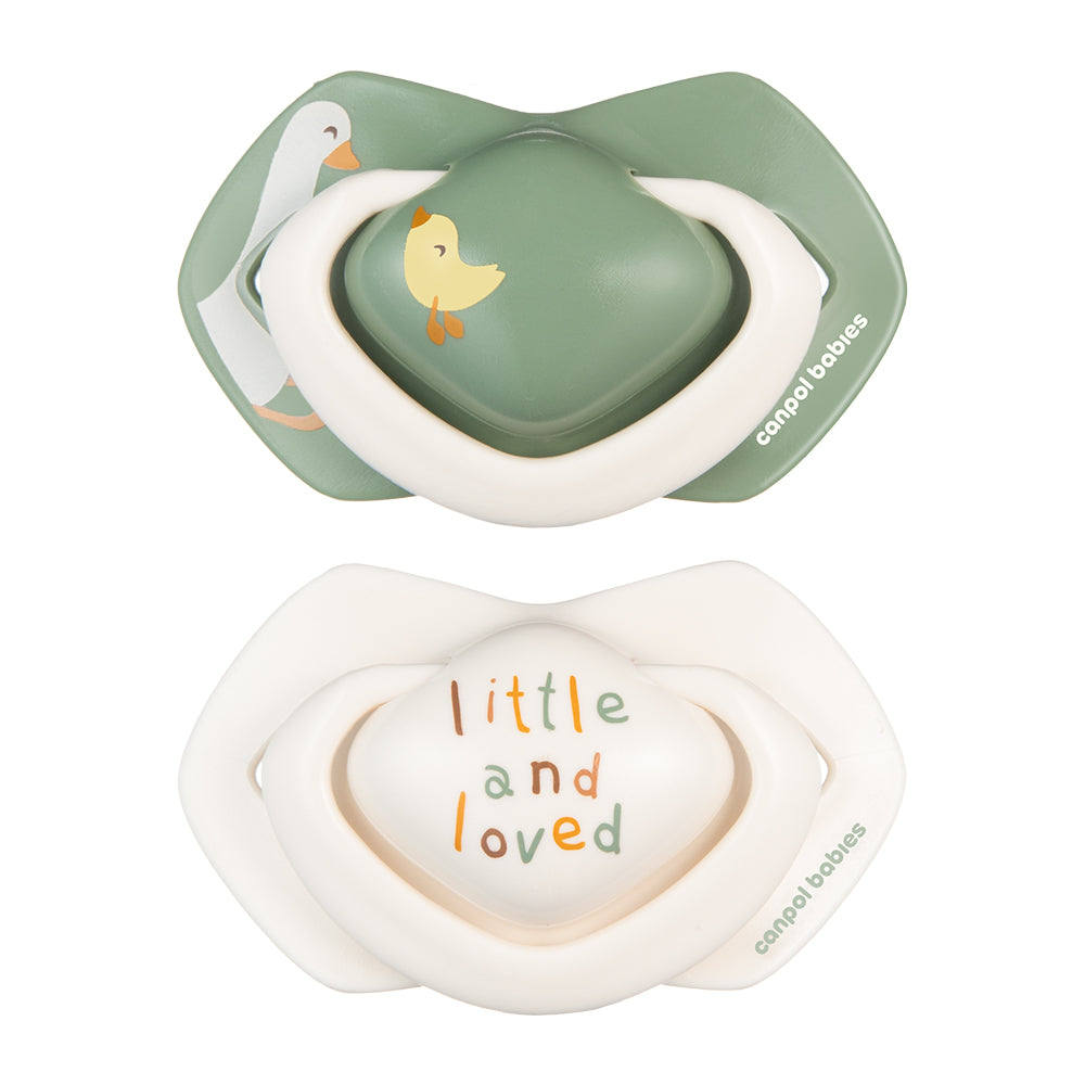 Canpol babies Silicone Soother Light touch 0-6m Symmetrical GOOSE 2 pcs